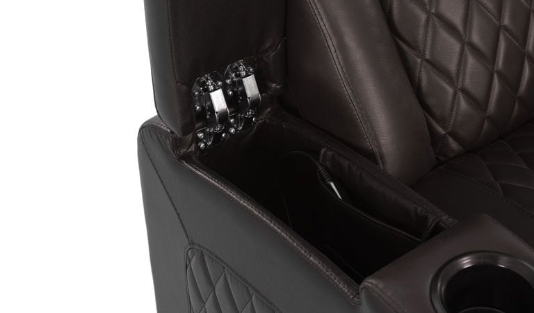 octane power recliner with armrest storage