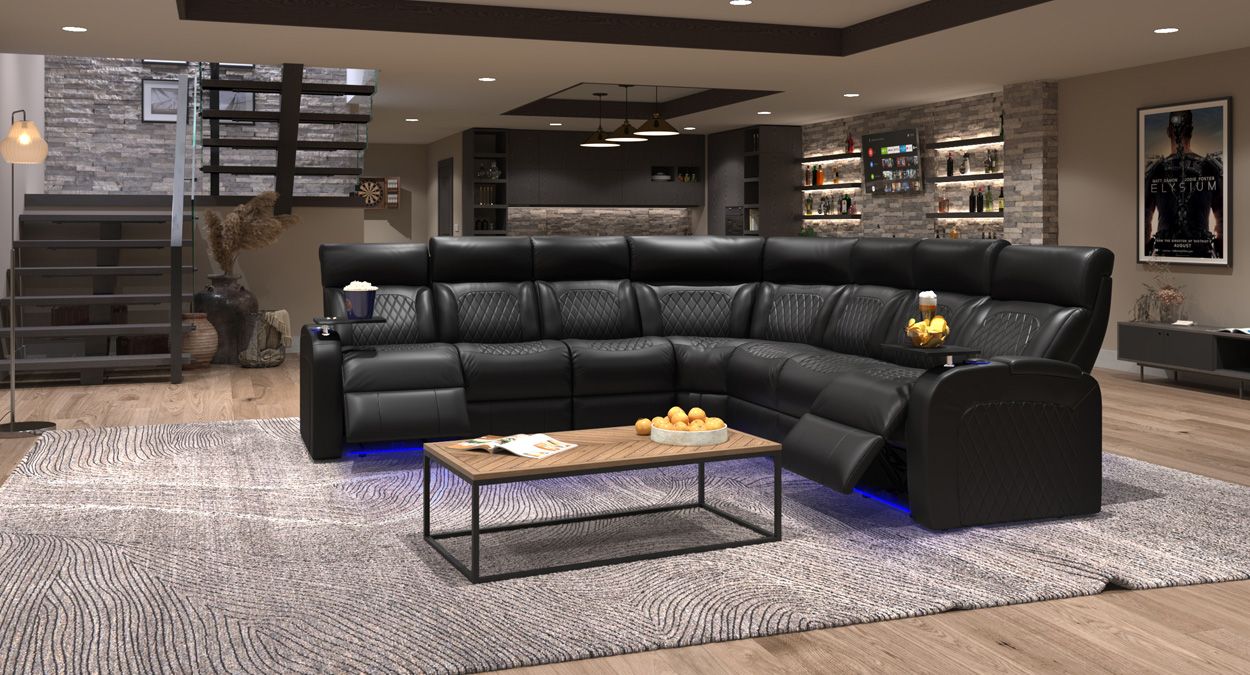 Sectional bliss recliner with heat