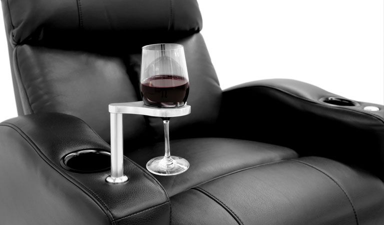 electric leather recliners with tray holders and charging ports