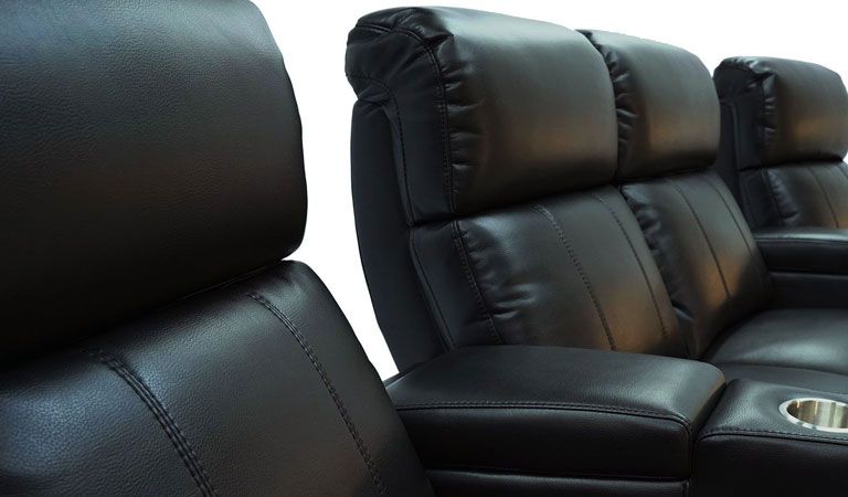 4 chair leather theater seating