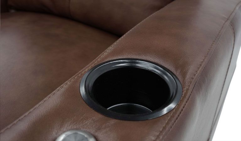 Octane leather recliner seats with cup holders