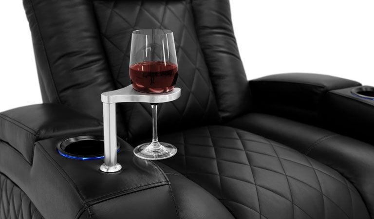 black leather chairs with arms cup holder