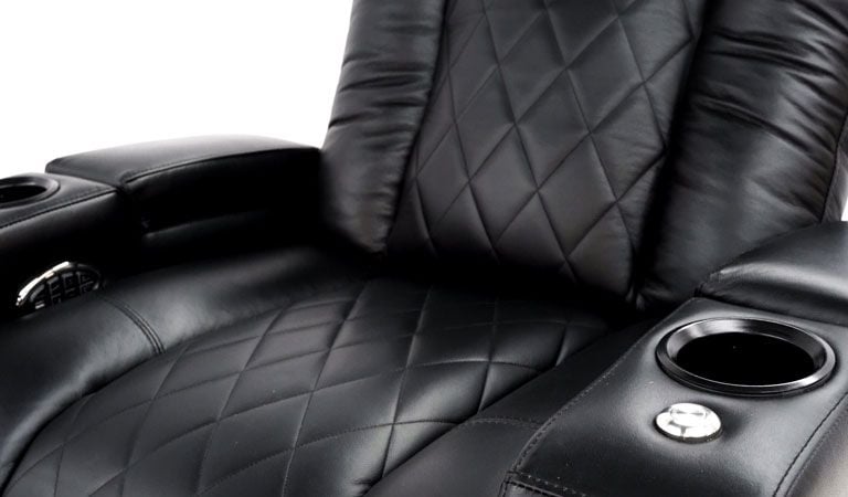 black reclining chairs with light up cup holder