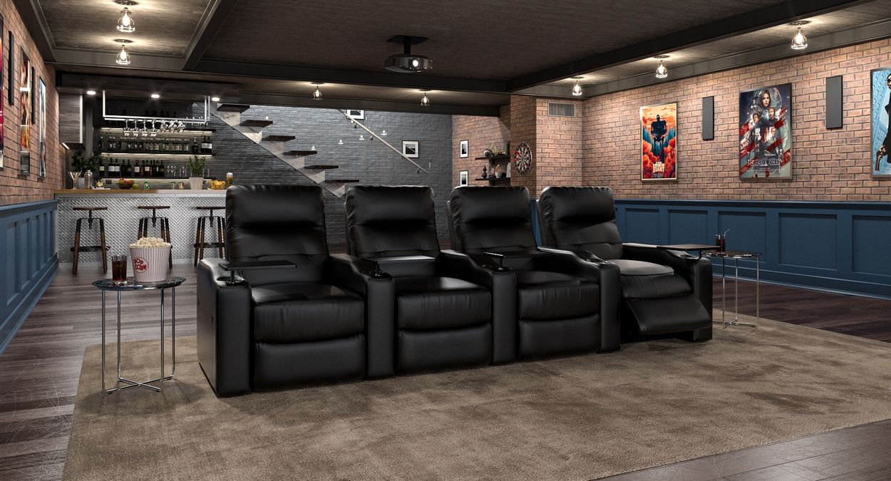 4 seating sectional recliner theater