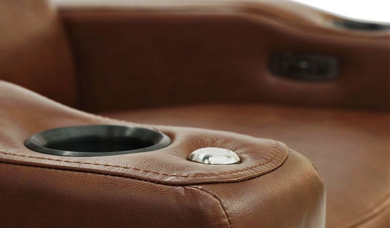 octane leather recliner seats with cup holders