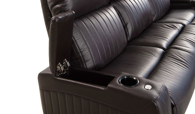 Octane wall recliners with cup holder for small spaces