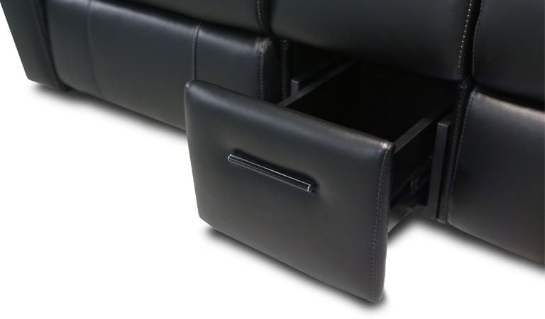 recliner with flip storage