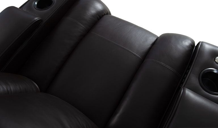 leather lounger with cup holder
