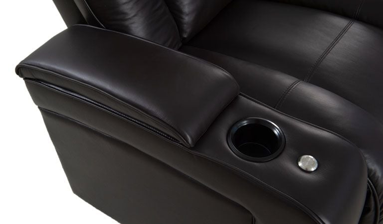 Octane Force leather single recliner chair with cup holders