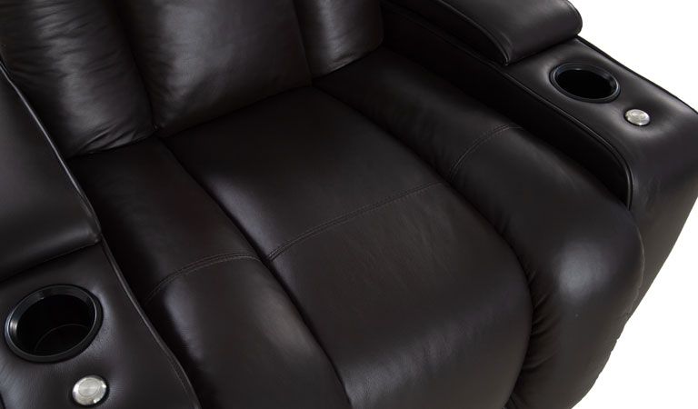 black leather recliner with lumbar support