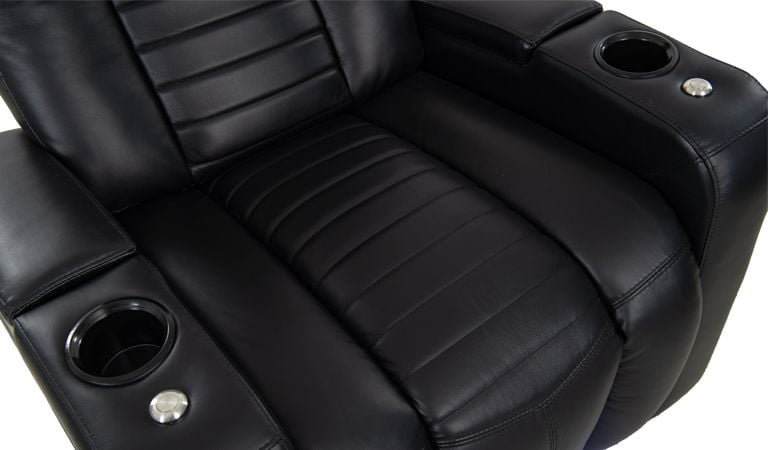 black leather recliner with massager and usb port