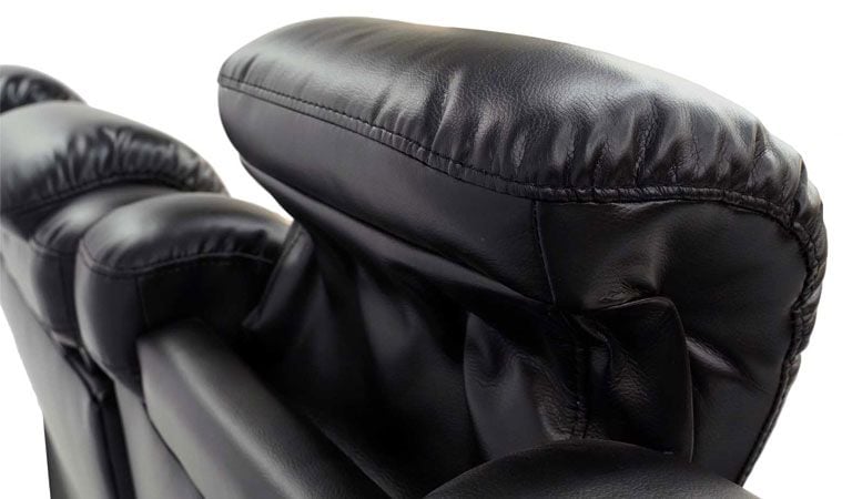 adjustable headrest black recliner