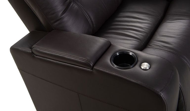 black narrow recliners with cup holder