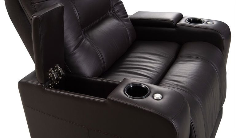 wall hugger recliner with cup holder