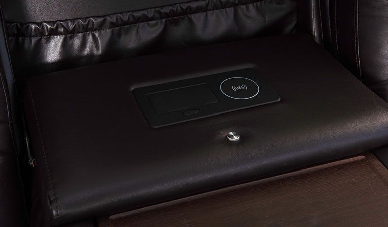 sofa with drop down console