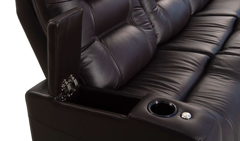 reclining sofa with drop down cup holder
