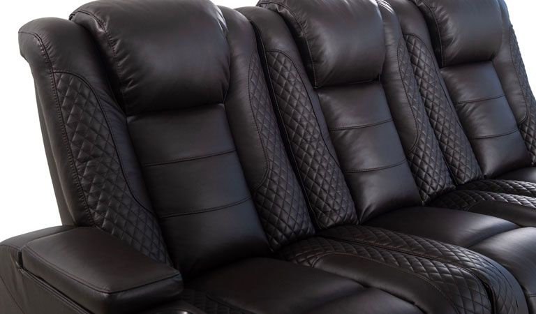 recliner motion chair leather black with cup holder