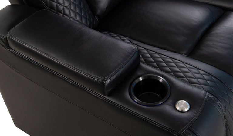 power recliner with armrest storage