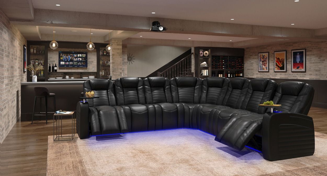 Leather recliner oasis sectional heat