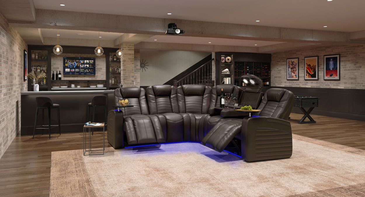 Oasis leather sectional with massage