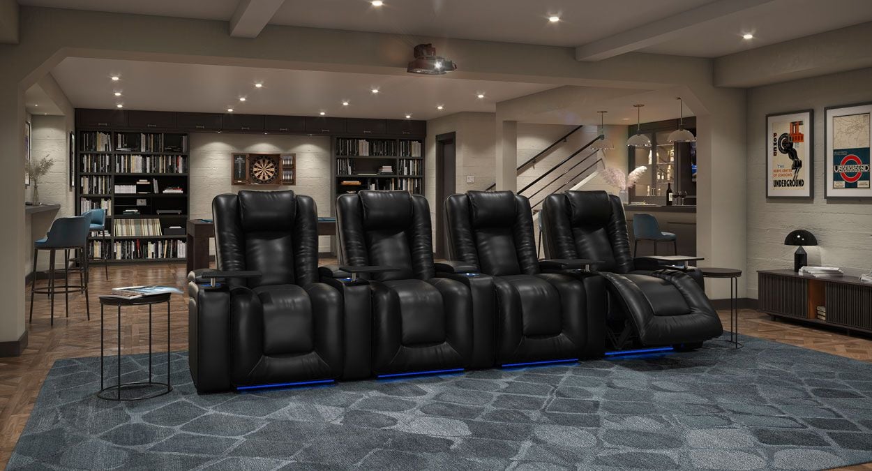 4 row theater recliners