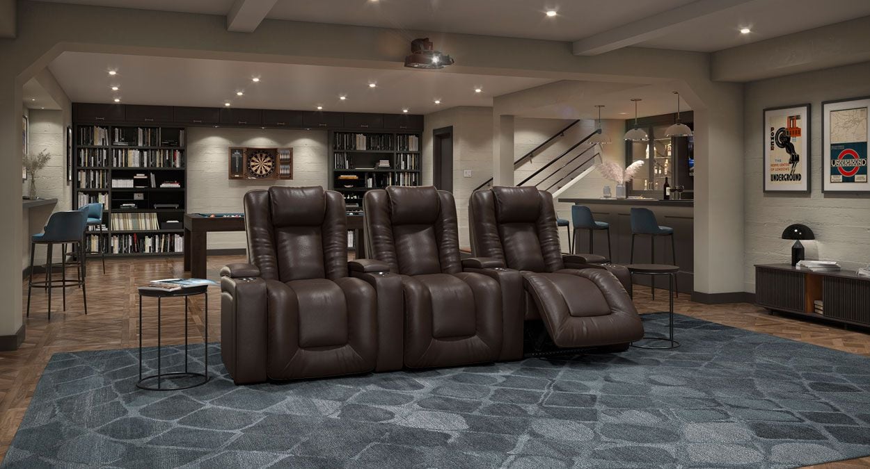 3 person theater recliners
