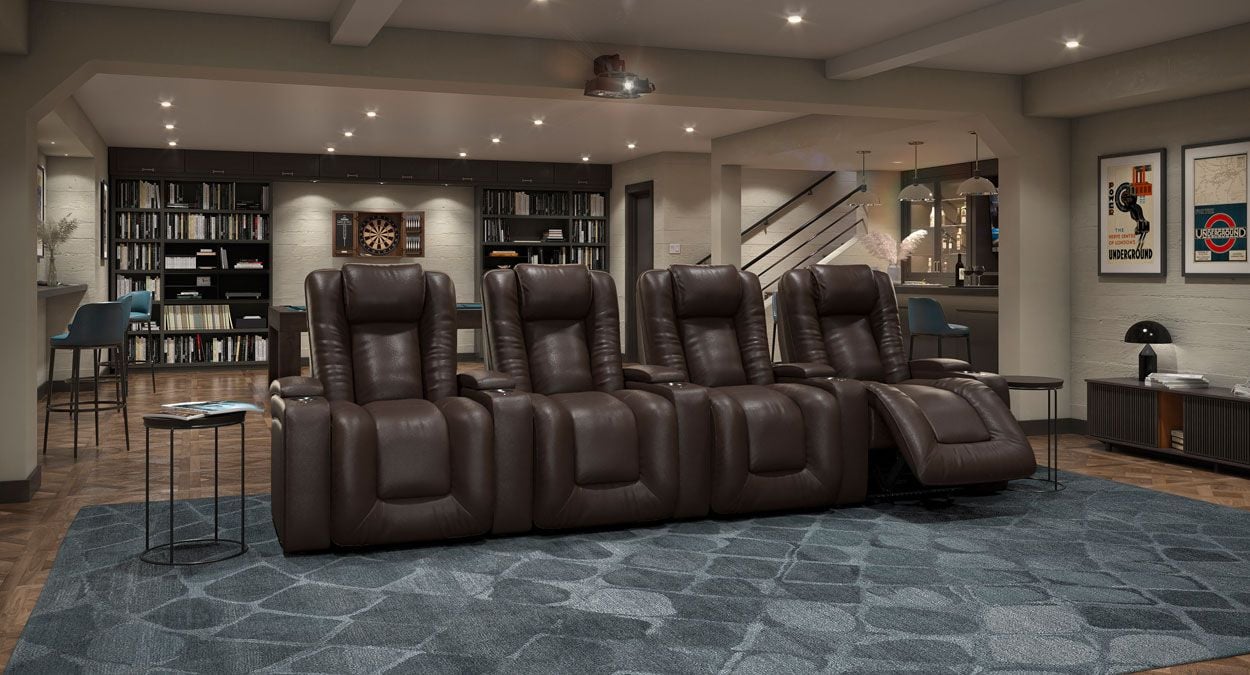4 seat movie theater recliners