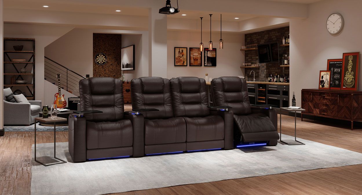 set of 4 theater recliners