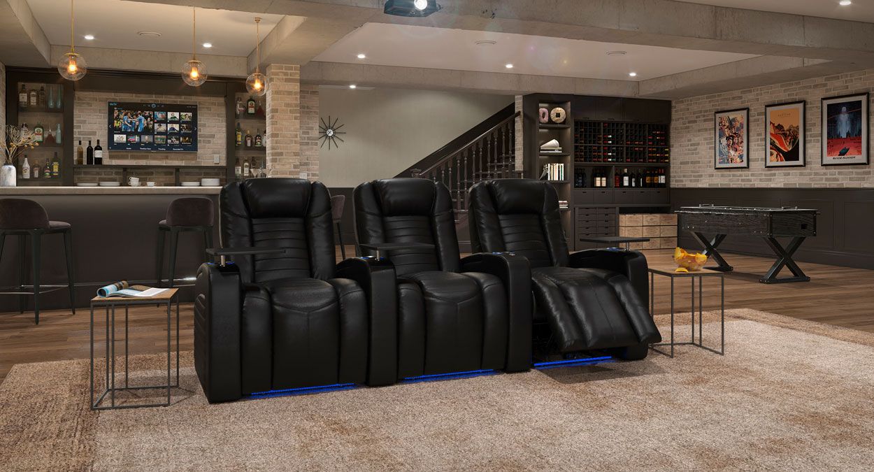 home theater seating 3 chairs