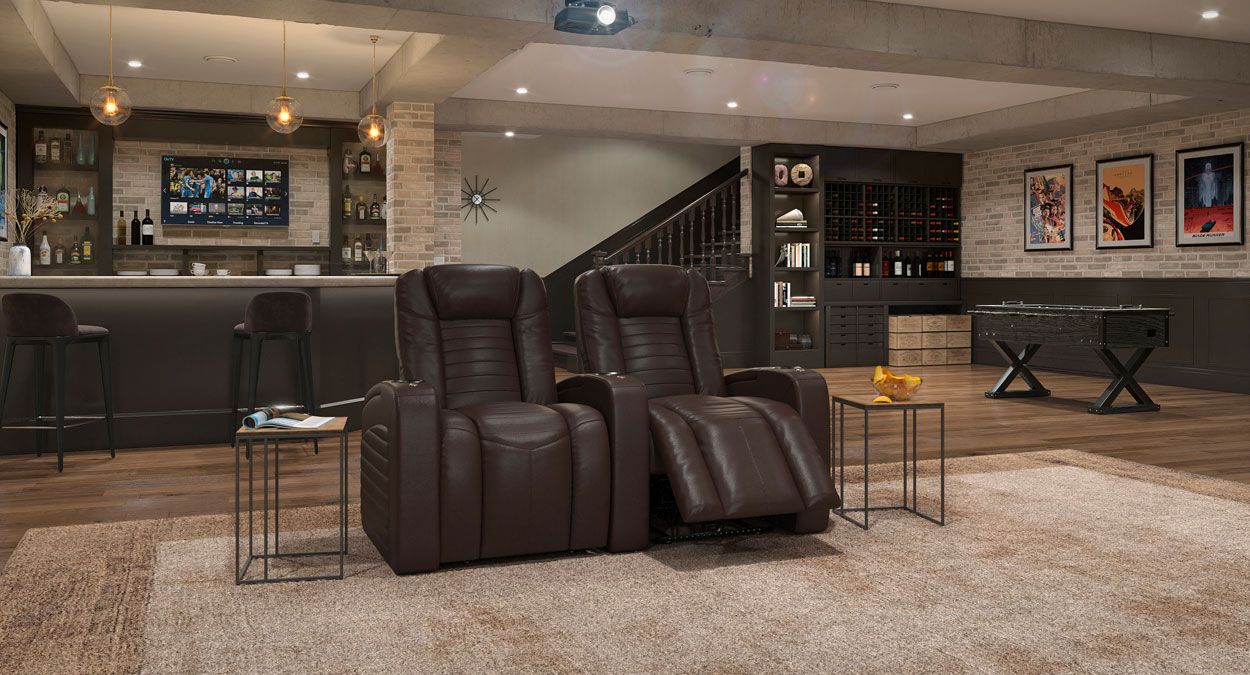 home theater recliner row of 2
