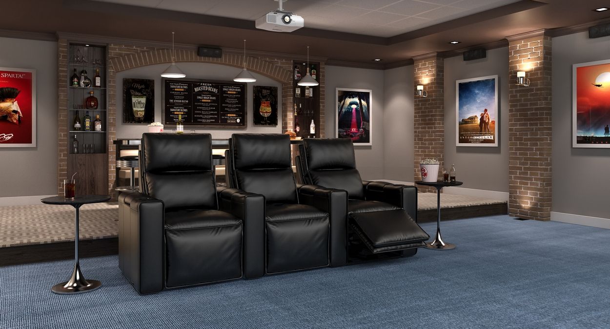 3 seat curved theater seating