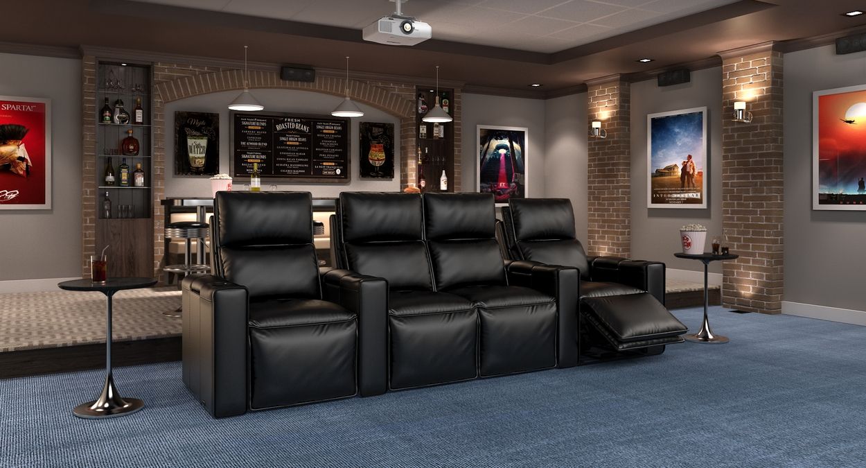 4 seat curved theater seating