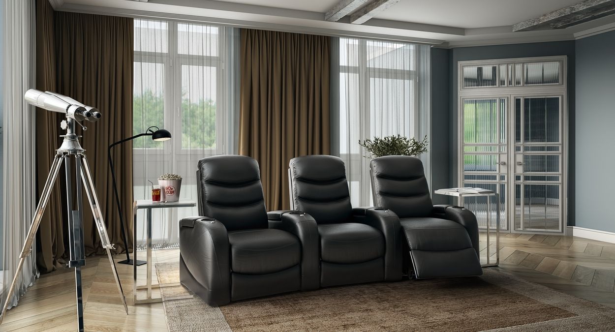3 seat movie theater recliners