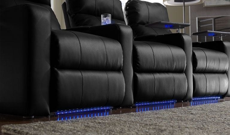 single theater recliner chairs with cup